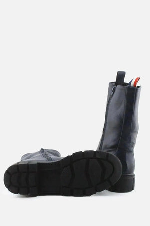 European Brand Zipper Stretchable Combat Ankle Boots | 100% Authentic Leather - sundaybazar