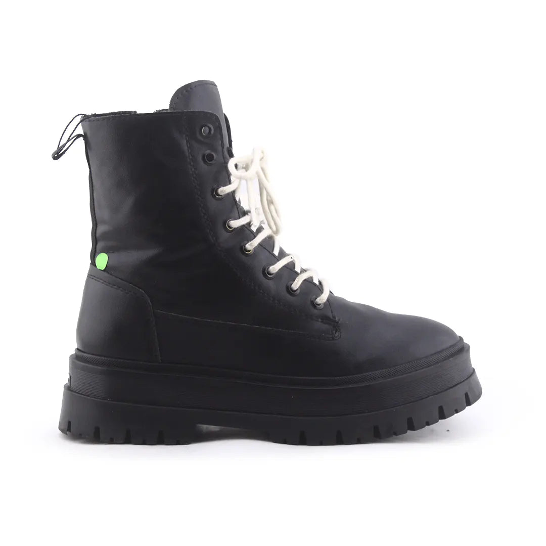 Stradivarius Zipper Lace Up Ankle Boot | 100% Authentic Leather