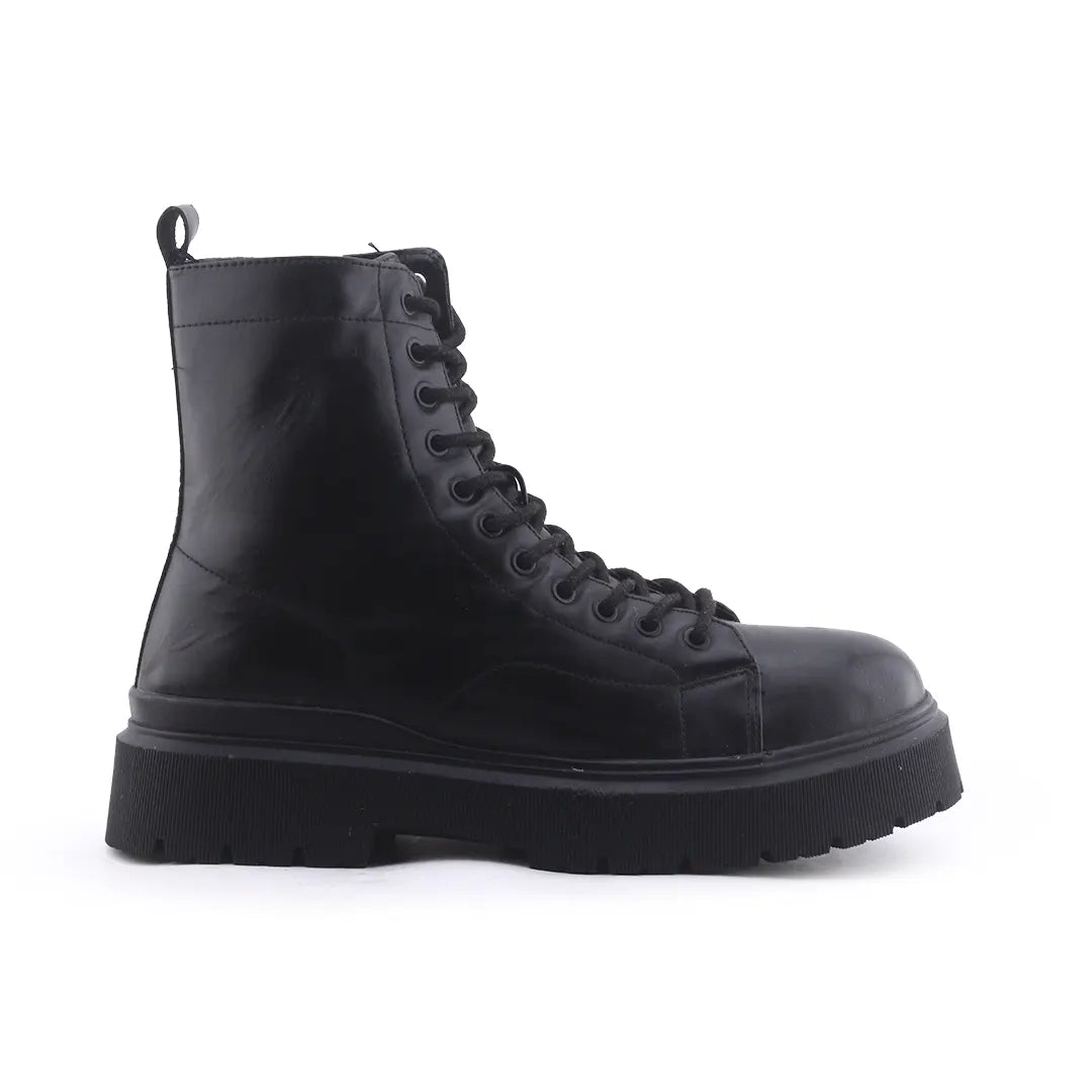 Bershka Zipper Lace Up Ankle Boot | 100% Authentic Leather