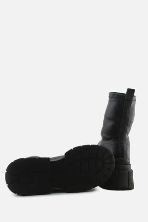 Bershka Block Ankle Boots | 100% Authentic Leather - sundaybazar