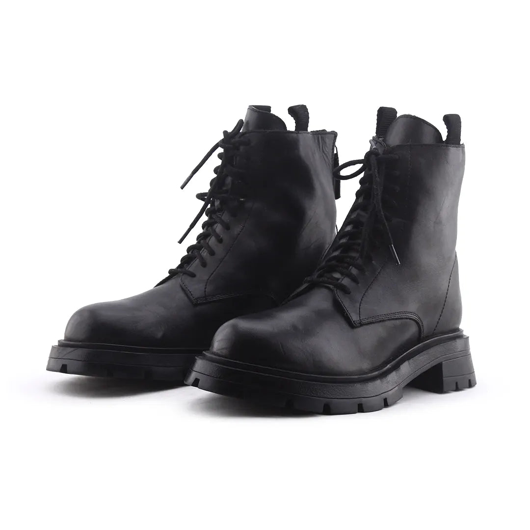 Zara Zipper Lace Up Ankle Boot | 100% Authentic Leather