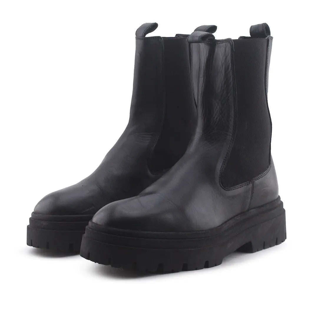 Zara Stretchable Chelsea Ankle Boots (100% Authentic Leather)