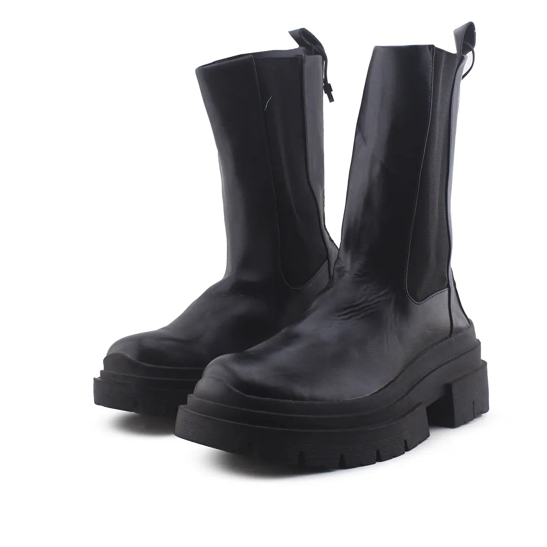 Zara Stretchable Combat Ankle Boots (100% Authentic Leather)