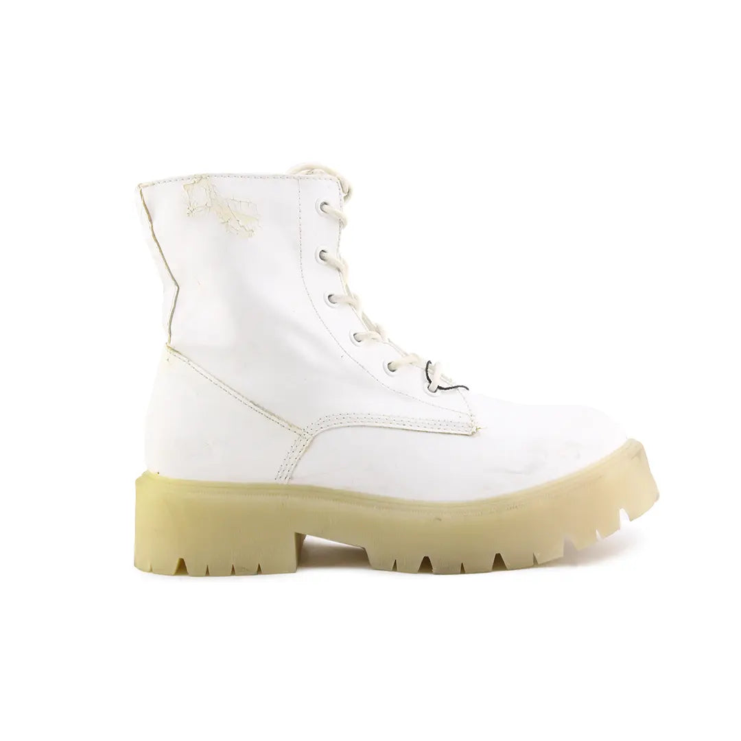 Bershka Zipper Lace Up Combat Ankle Boots (100% Authentic Leather)