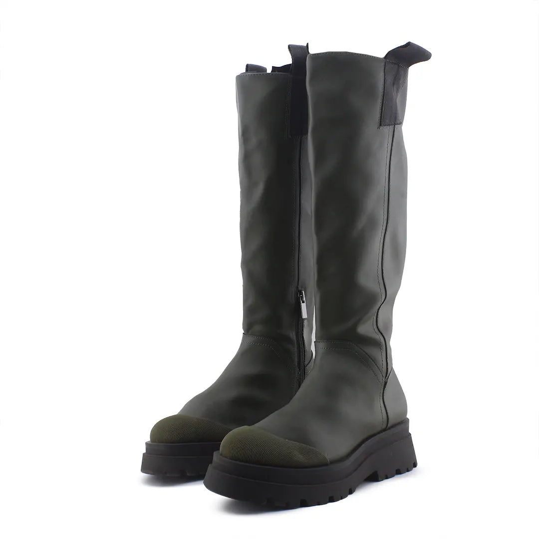 Stradivarius Zipper Knee High Boots (100% Authentic Leather)