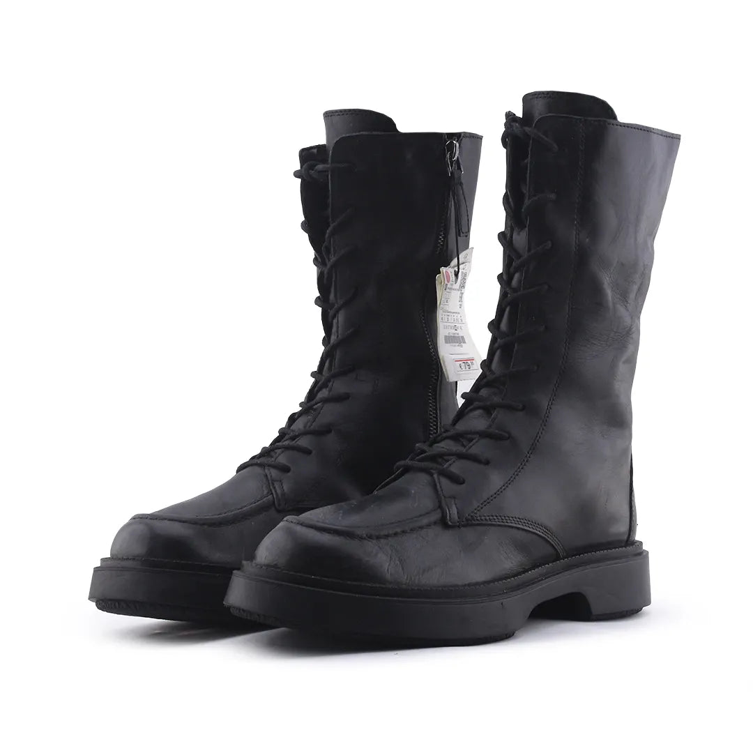 Zara Zipper Lace Up Ankle Boot | 100% Authentic Leather
