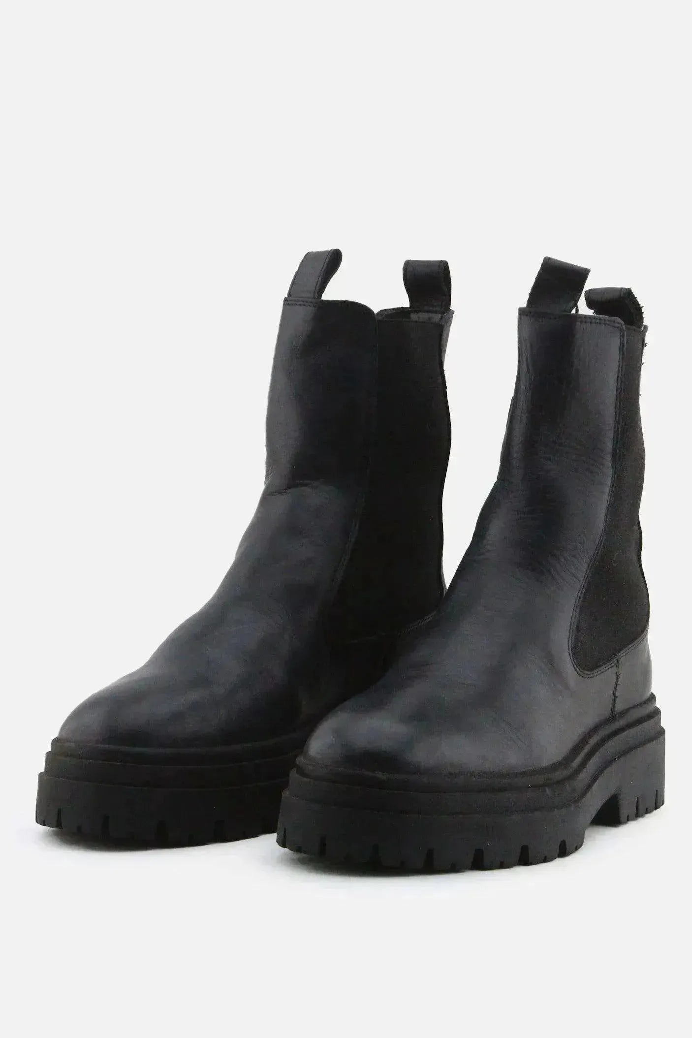 Zara Stretchable Chelsea Ankle Boots | 100% Authentic Leather - sundaybazar