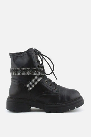 Jenny Fairy Zipper Laces Combat Ankle Boots | 100% Authentic Leather - sundaybazar