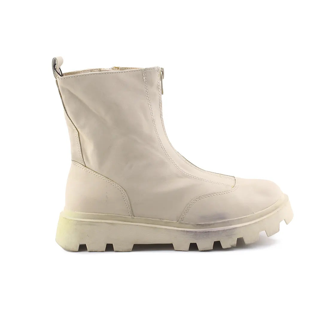 Zara Zipper Chelsea Ankle Boots (100% Authentic Leather)