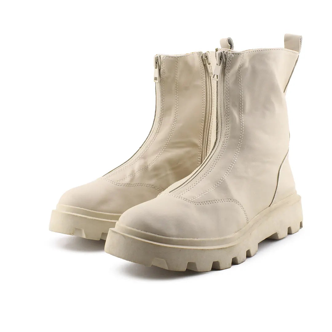 Zara Zipper Chelsea Ankle Boots (100% Authentic Leather)