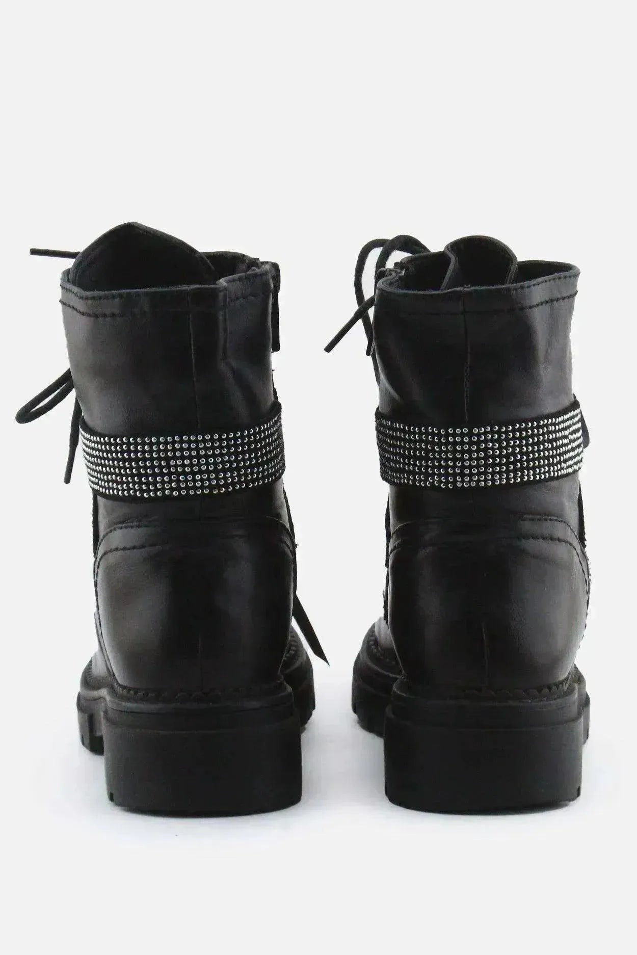 Jenny Fairy Zipper Laces Combat Ankle Boots | 100% Authentic Leather - sundaybazar