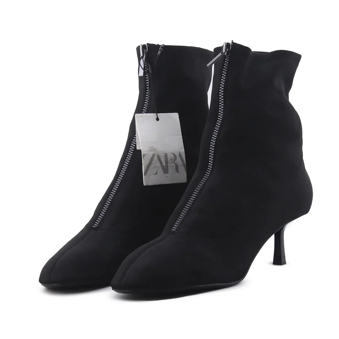 Zara Zipper Textile Ankle Boot