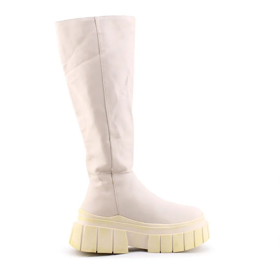 Bershka Zipper Knee High Boot | 100% Authentic Leather