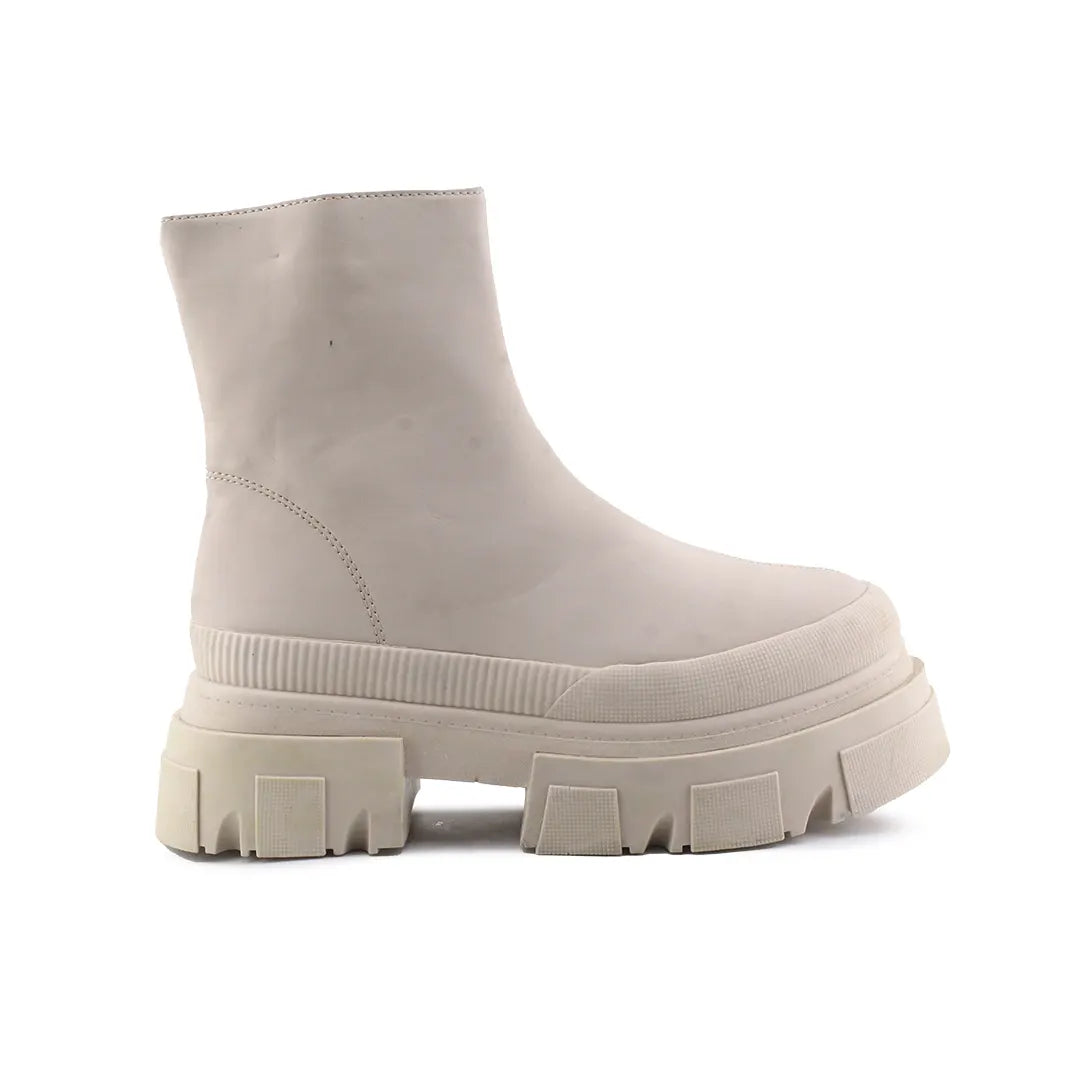 Bershka Zipper Platform Combat Ankle Boots (100% Authentic Leather)