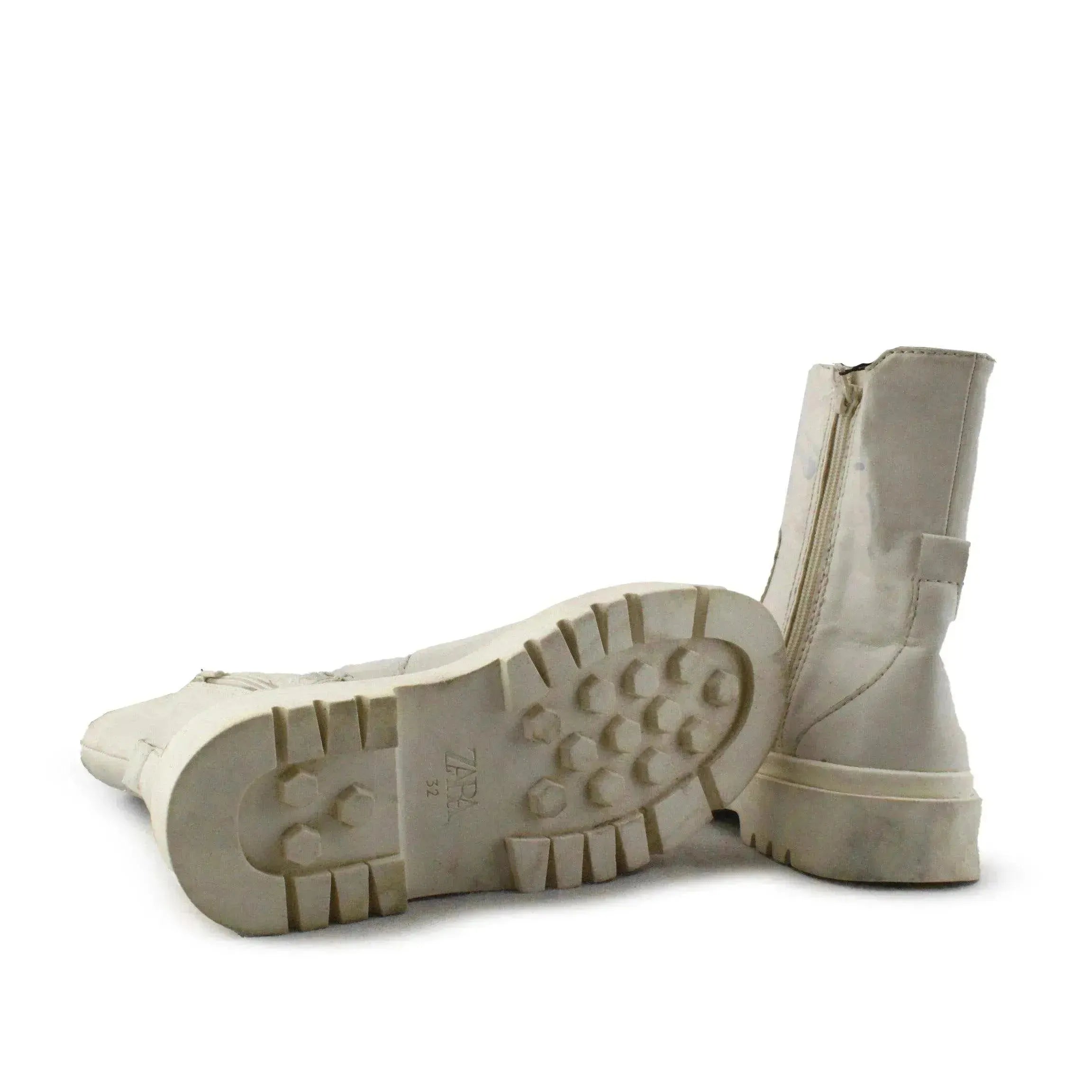 Zara Zipper Combat Ankle Boots - sundaybazar