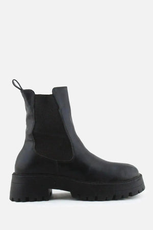 Pull & Bear Stretchable Combat Ankle Boots | 100% Authentic Leather - sundaybazar