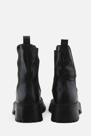 Pull & Bear Stretchable Combat Ankle Boots | 100% Authentic Leather - sundaybazar