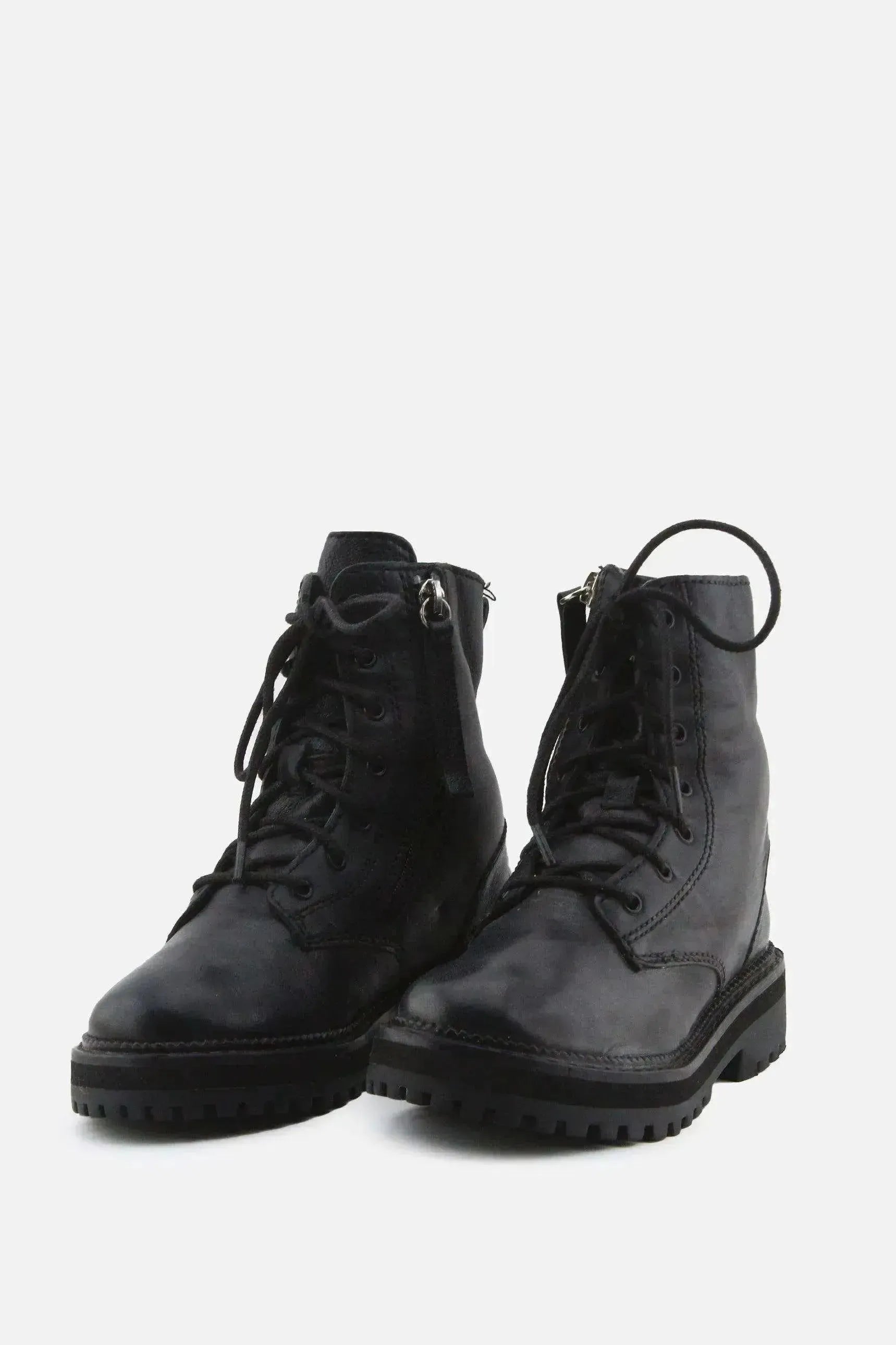 European Brand Zipper Laces Combat Ankle Boots | 100% Authentic Leather - sundaybazar