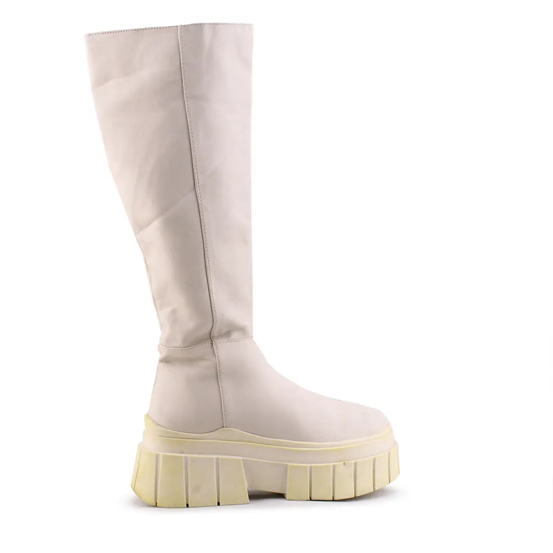 Bershka Zipper Knee High Boot | 100% Authentic Leather