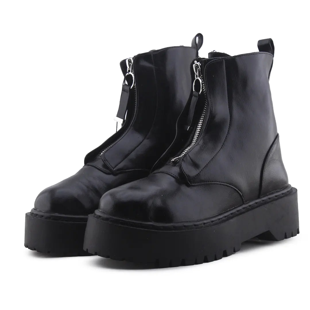 Pull & Bear Zipper Ankle Boot | 100% Authentic Leather