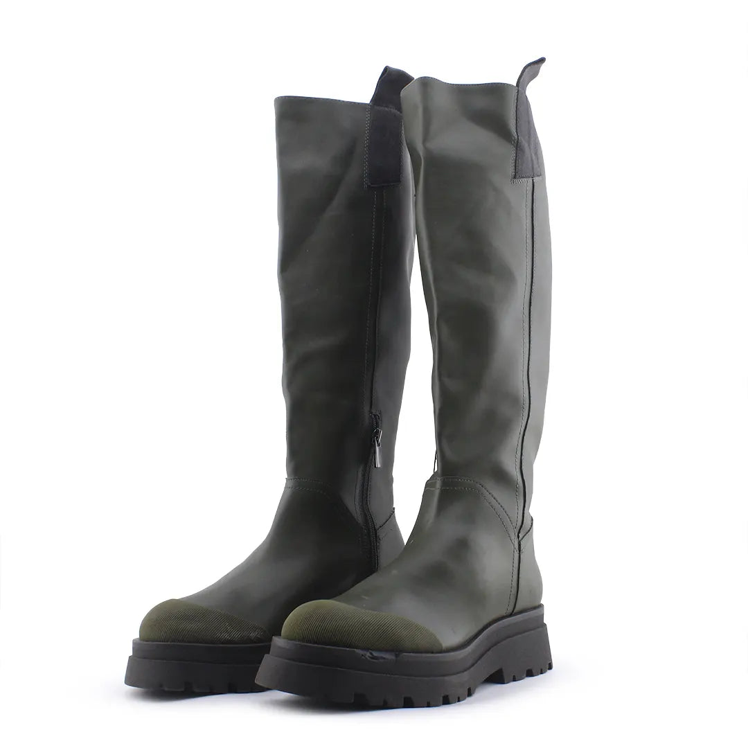 Stradivarius Zipper Knee High Boot | 100% Authentic Leather