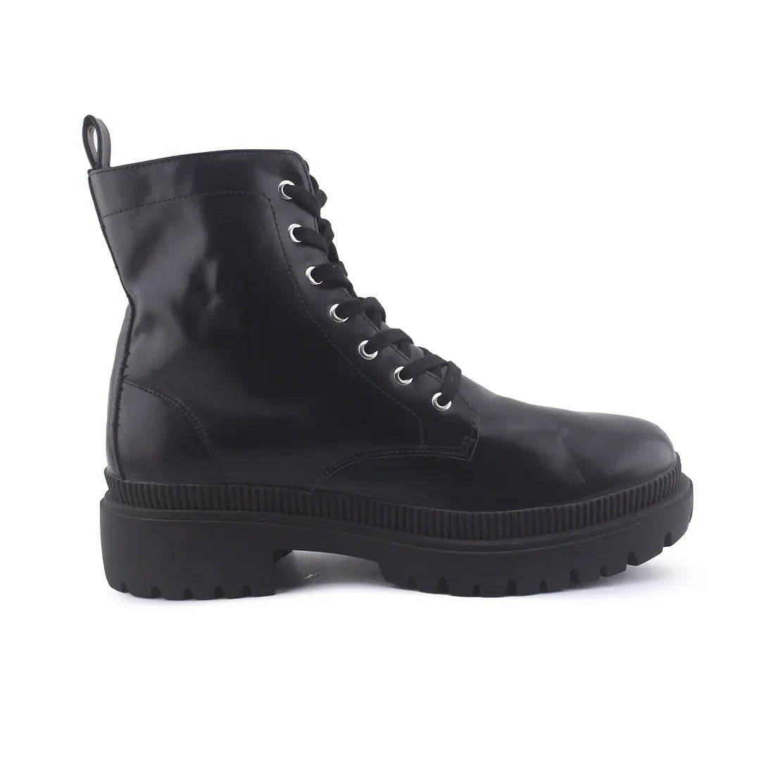 Lefties Zipper Lace Up Combat Ankle Boots (100% Authentic Leather)