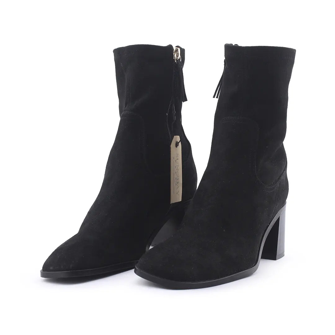 Zara Zipper Suede Ankle Boot