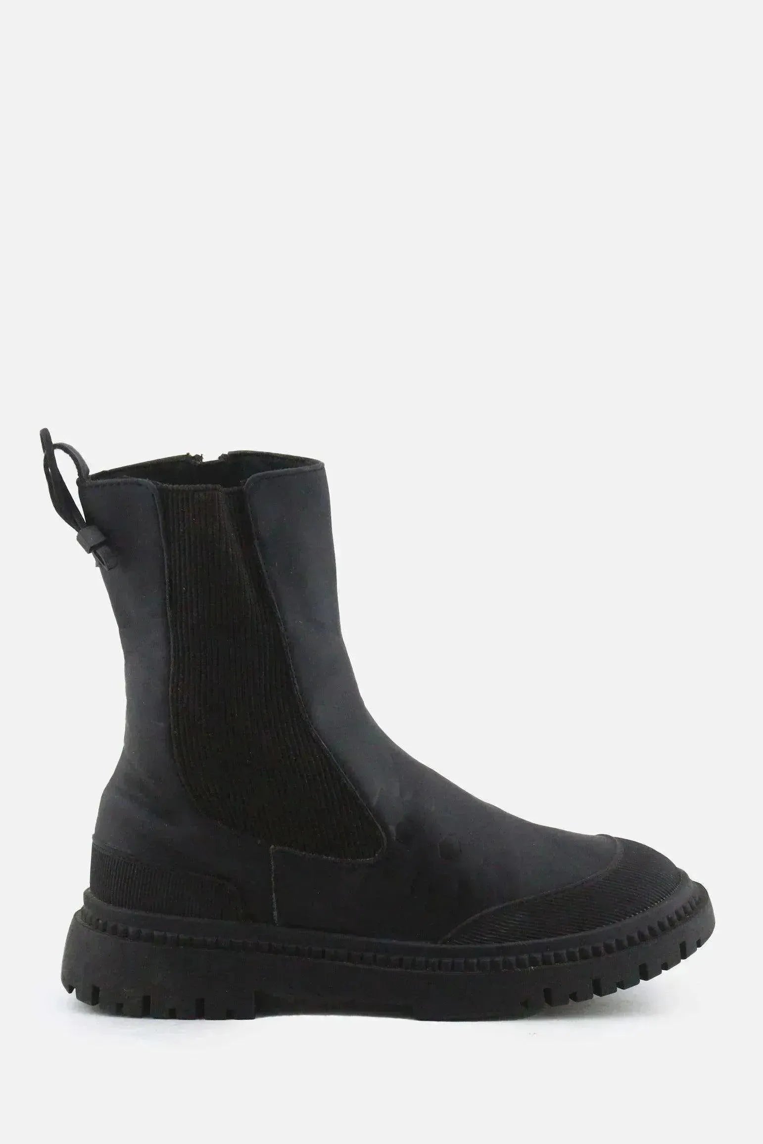 Zara Zipper Stretchable Chelsea Ankle Boots | 100% Authentic Leather - sundaybazar