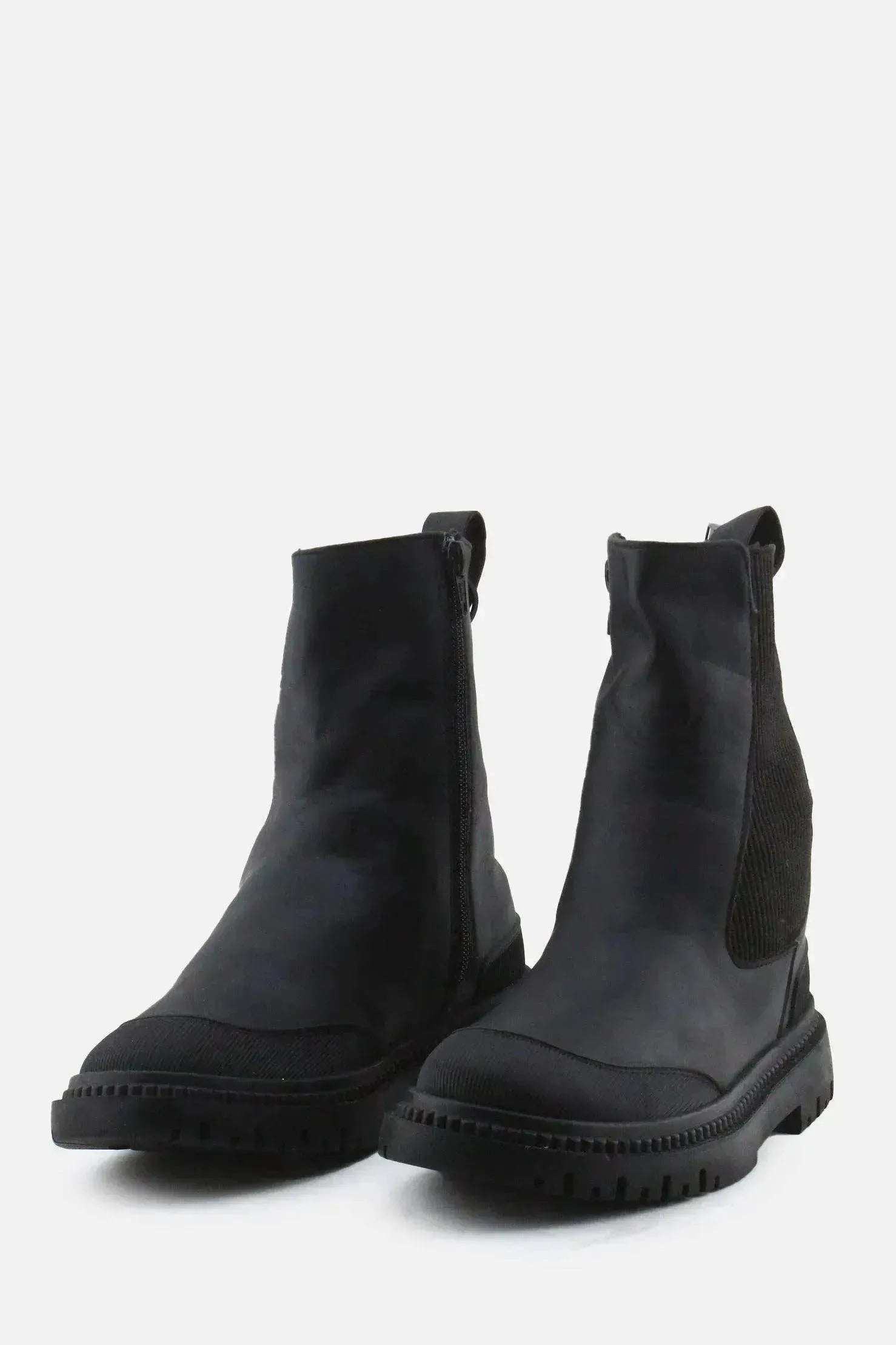 Zara Zipper Stretchable Chelsea Ankle Boots | 100% Authentic Leather - sundaybazar