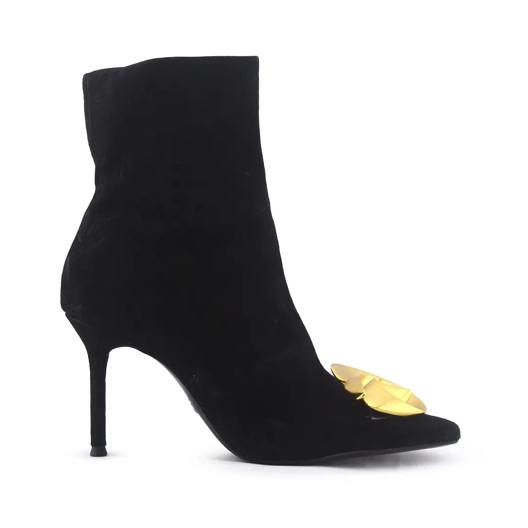 Zara Zipper Suede Ankle Boot