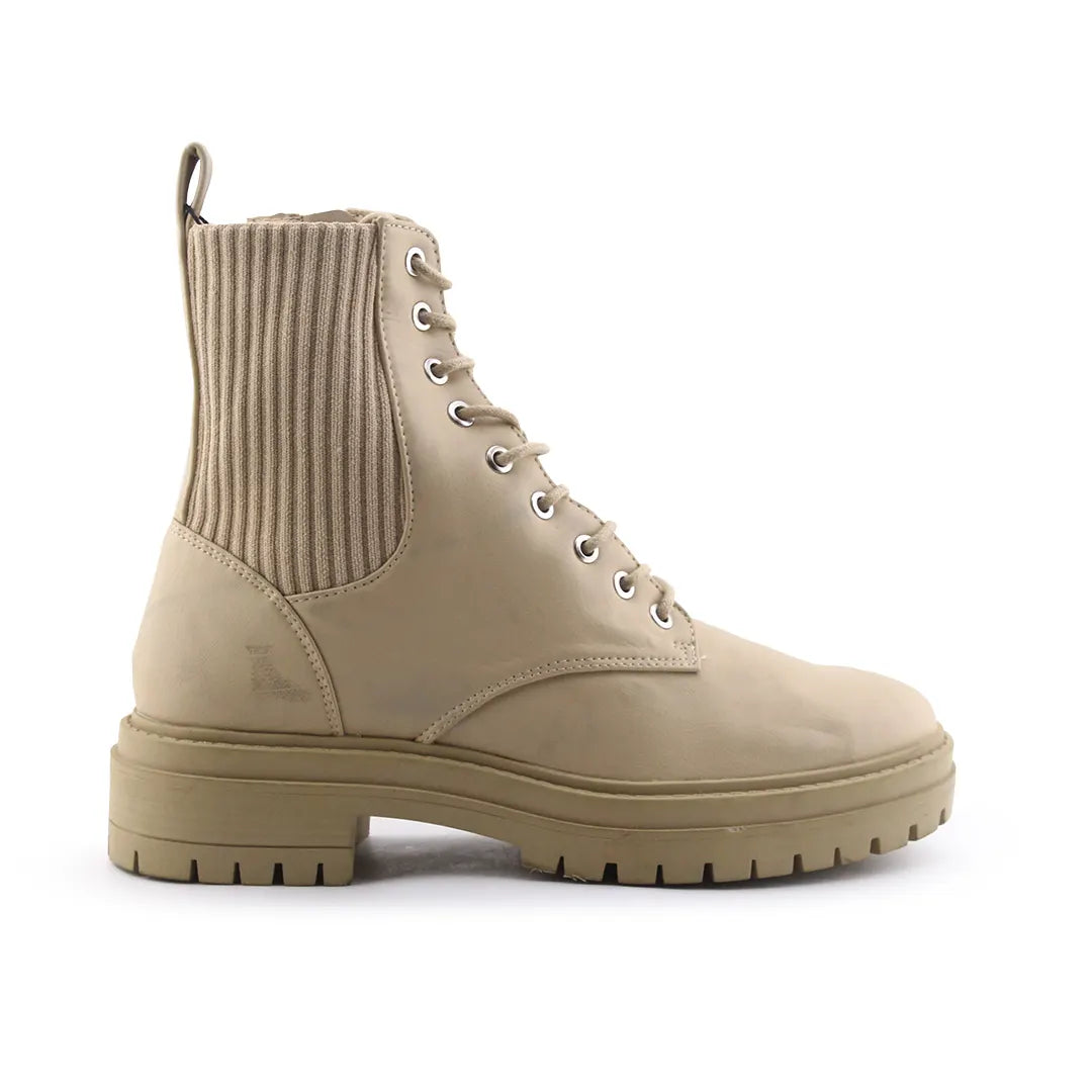 Lefties Zipper Lace Up Combat Ankle Boots (100% Authentic Leather)