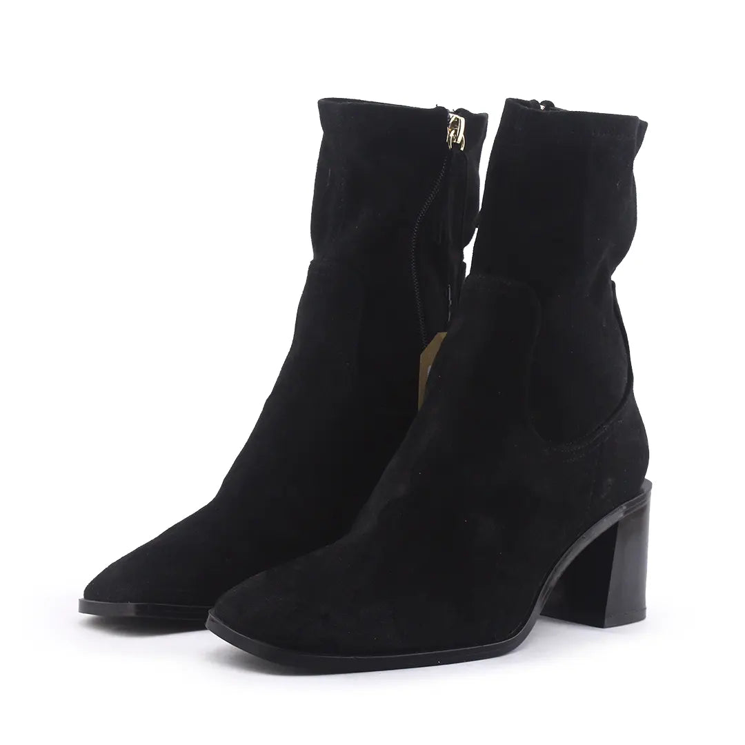 Zara Zipper Suede Ankle Boot