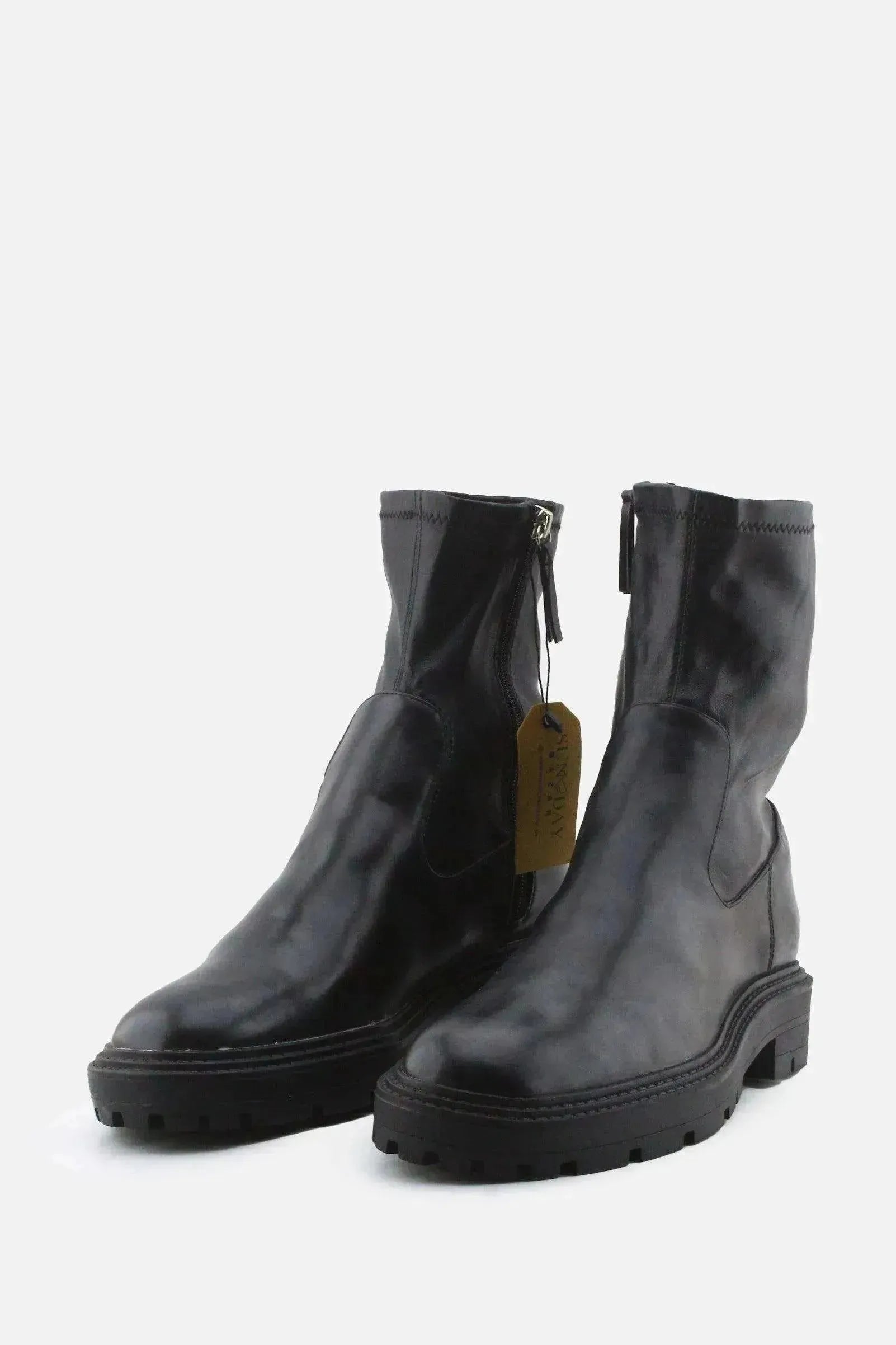 Zara Zipper Chelsea Ankle Boots | 100% Authentic Leather - sundaybazar