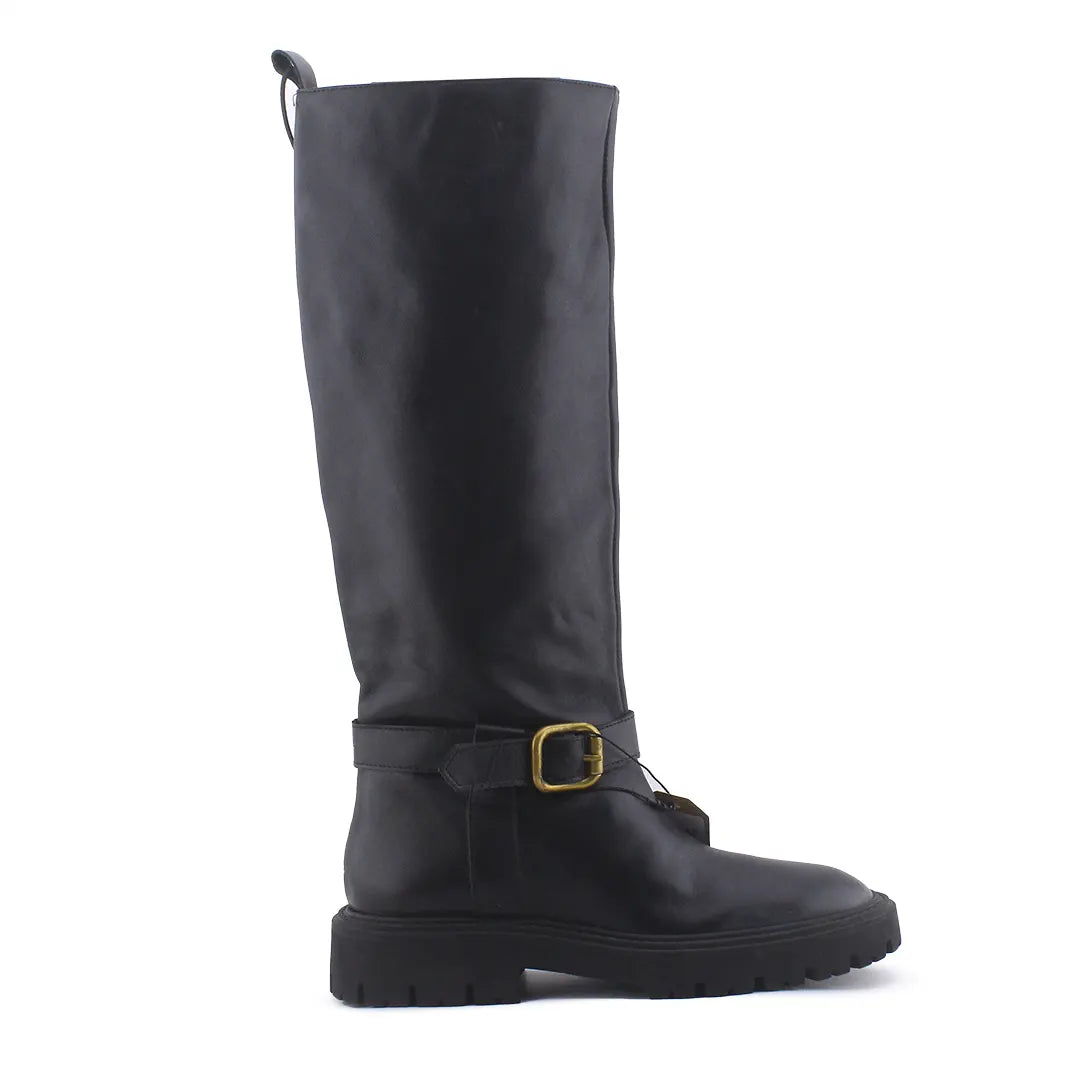 Zara Buckle Strap Knee High Boots (100% Authentic Leather)