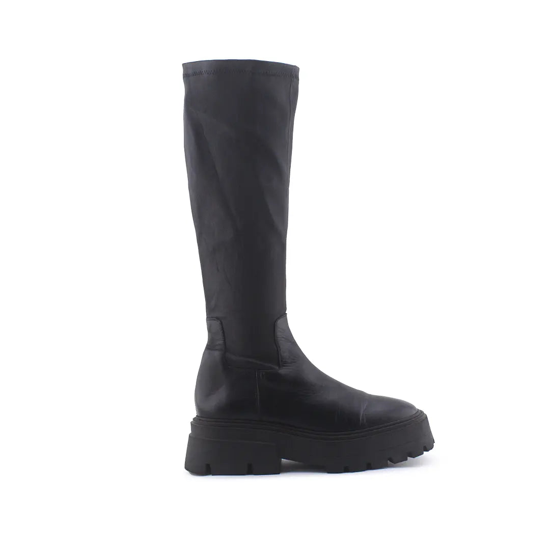 Zara Zipper Knee High Boots (100% Authentic Leather)