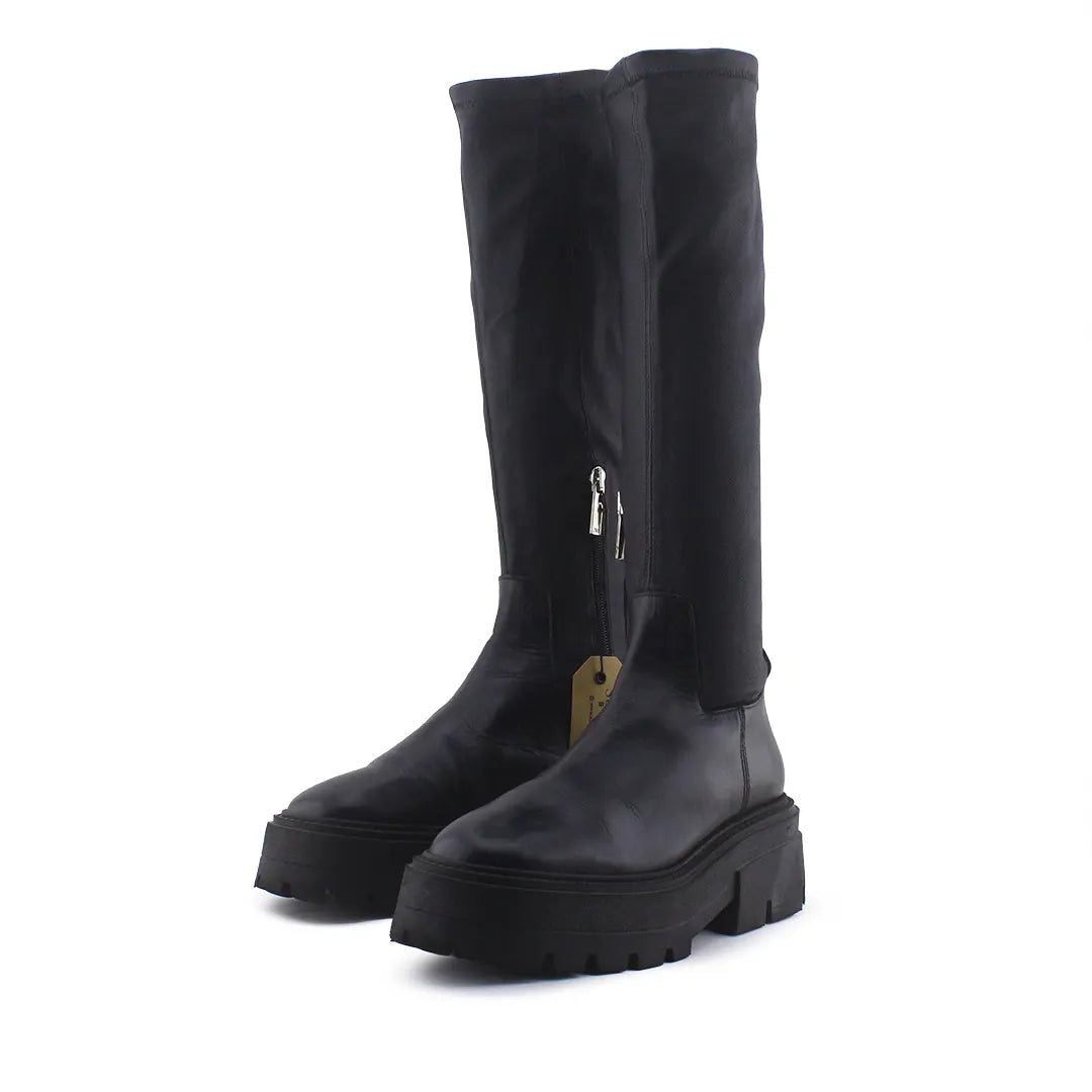 Zara Zipper Knee High Boots (100% Authentic Leather)