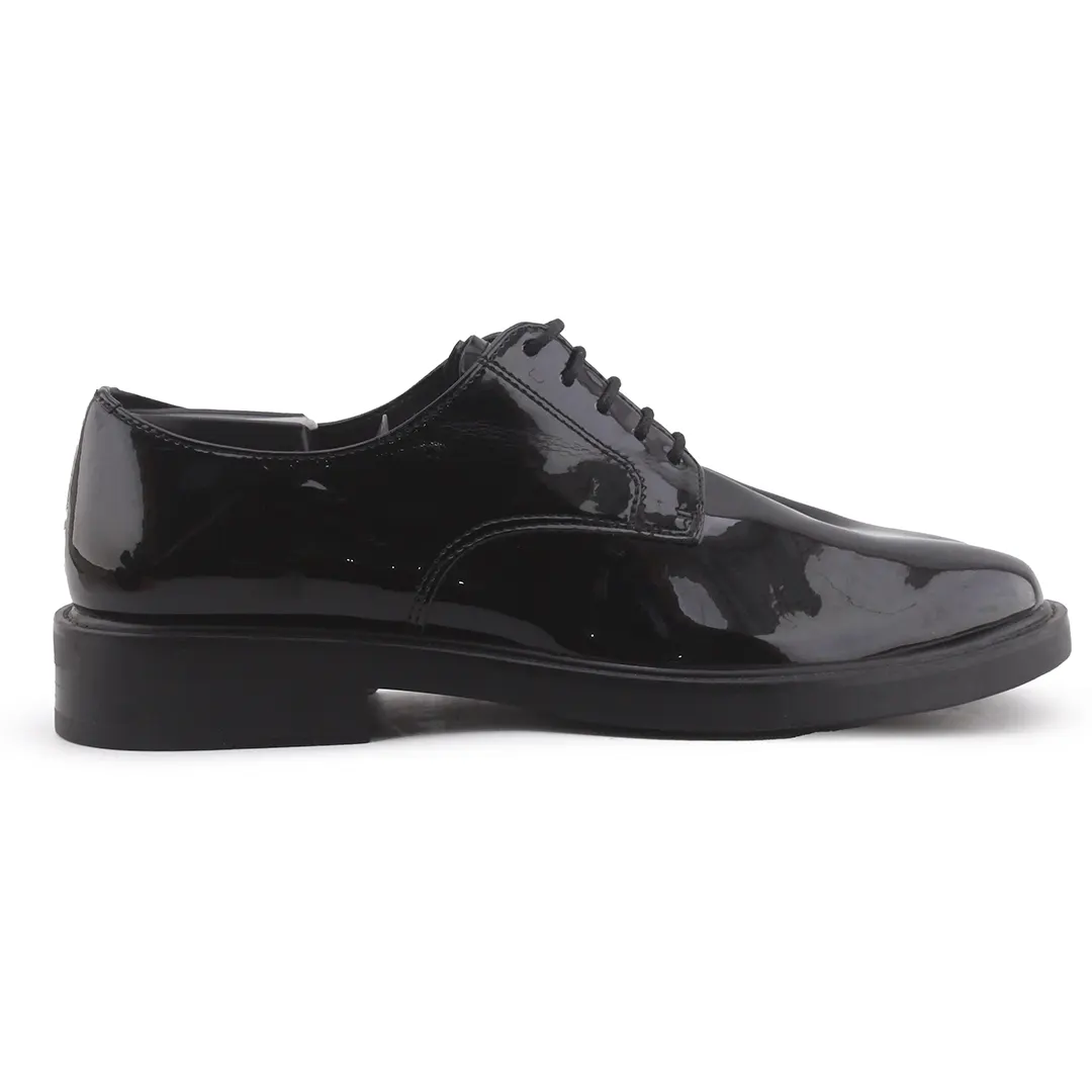 Zara Lace Up Pointed Toe Patent Leather Shoes