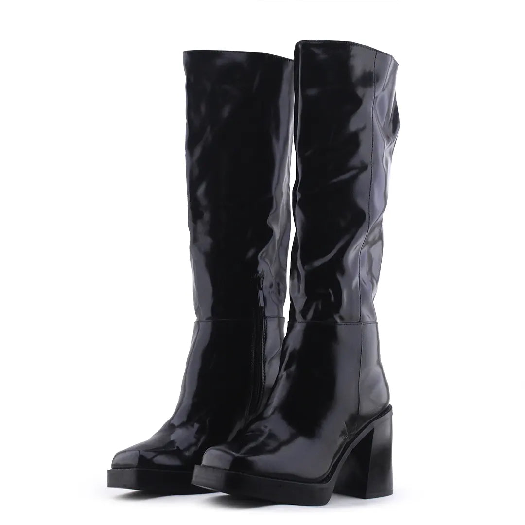 Stradivarius Zipper Knee High Boot | 100% Authentic Leather