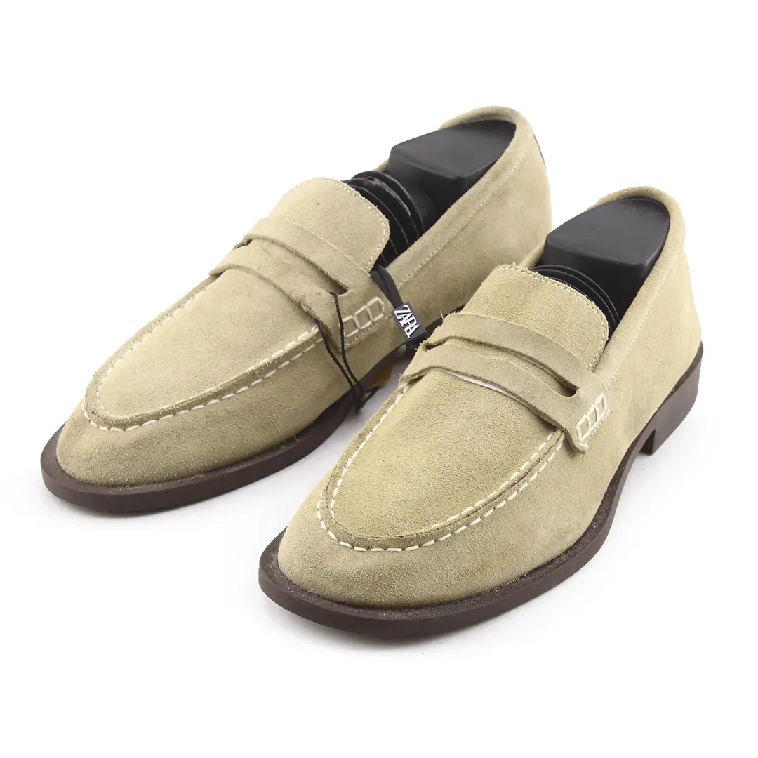 Zara Suede Penny Loafers