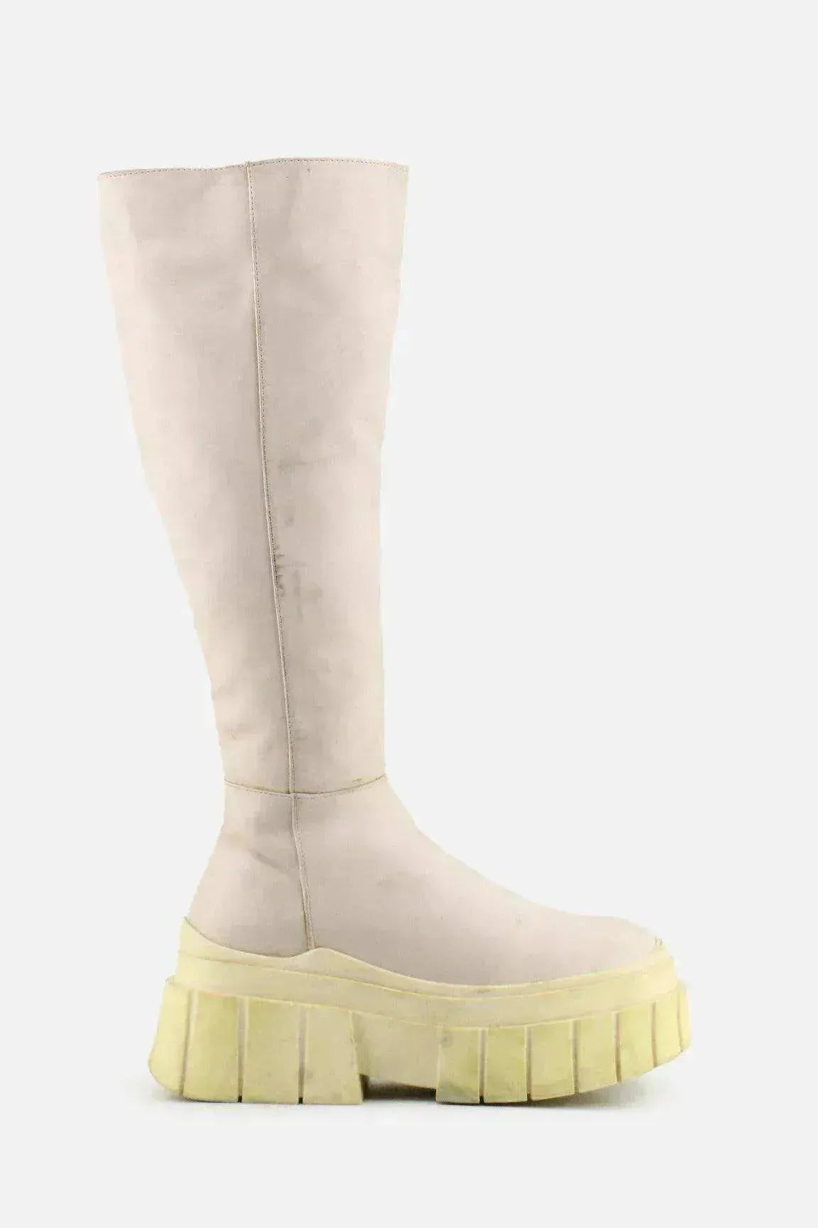 Bershka Zipper Knee High Boots | 100% Authentic Leather - sundaybazar