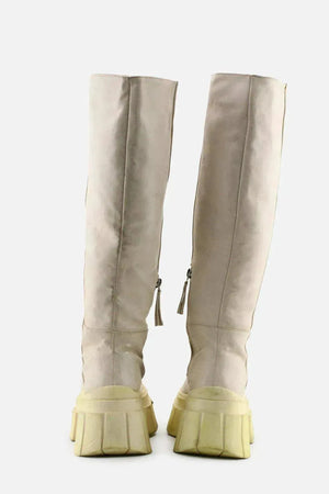 Bershka Zipper Knee High Boots | 100% Authentic Leather - sundaybazar