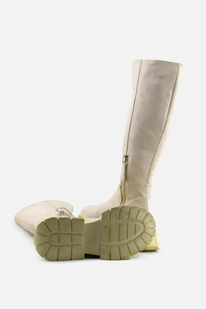 Bershka Zipper Knee High Boots | 100% Authentic Leather - sundaybazar