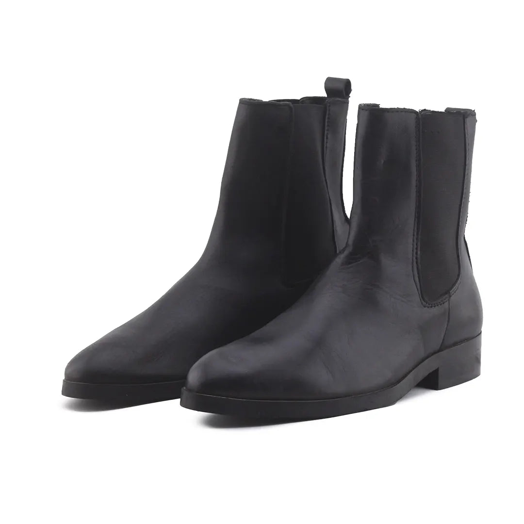 Mango Stretchable Chelsea Ankle Boots (100% Authentic Leather)