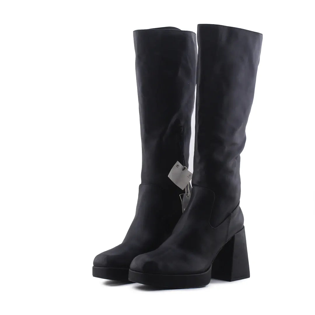 Pull & Bear Zipper Knee High Boot | 100% Authentic Leather