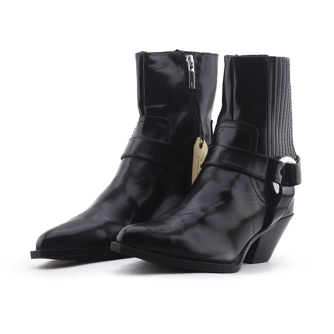 Zara Zipper Stretchable Ankle Boot | 100% Authentic Leather
