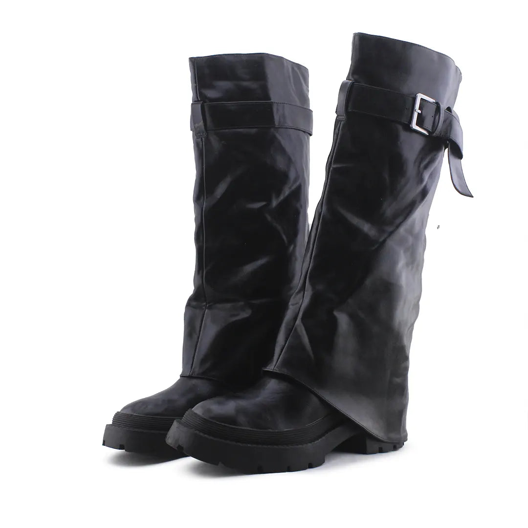 Zara Buckle Strap Knee High Boot | 100% Authentic Leather