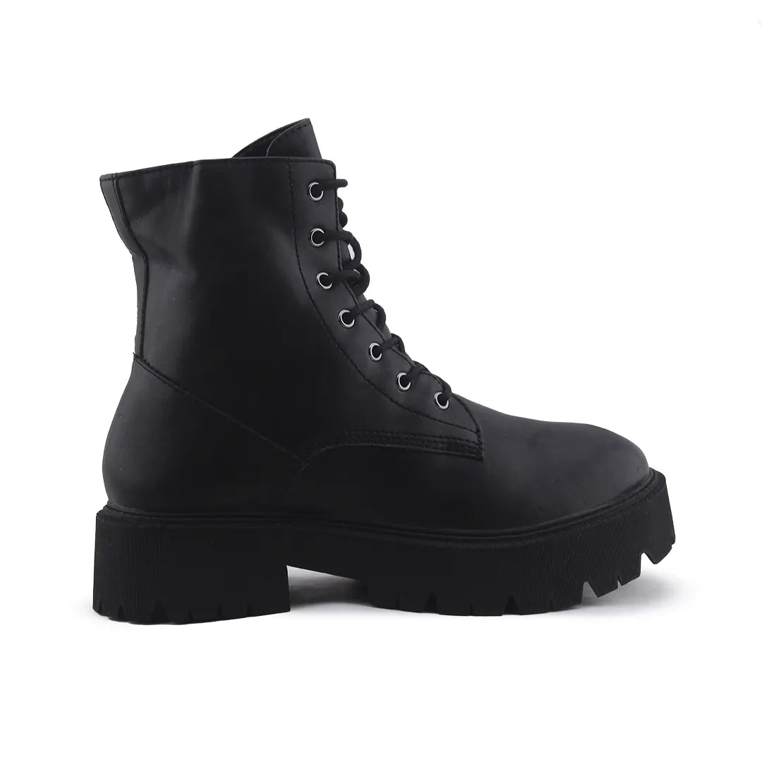 Bershka Zipper Lace Up Ankle Boot | 100% Authentic Leather