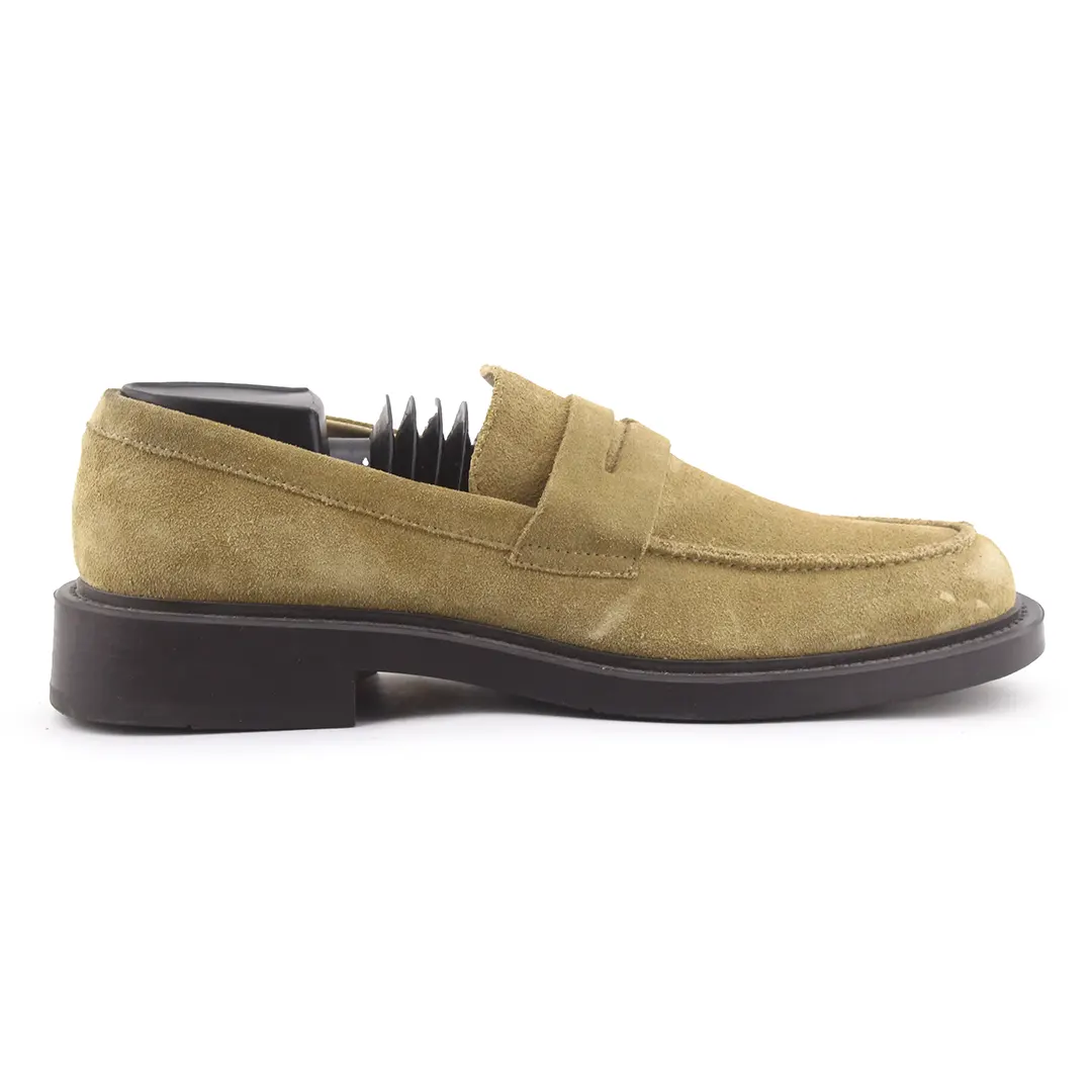 Zara Suede Slip On Penny Loafers