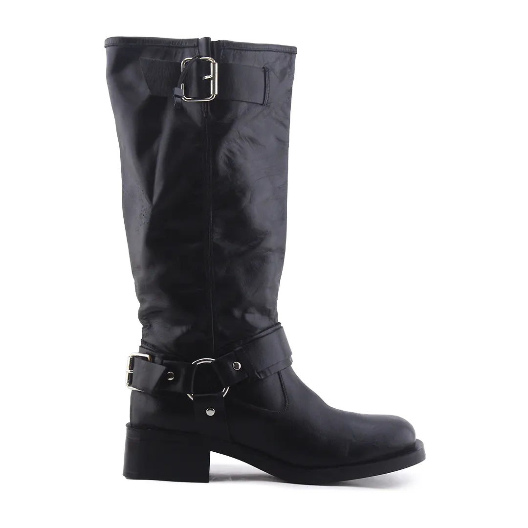 Zara Buckle Strap Knee High Boot | 100% Authentic Leather
