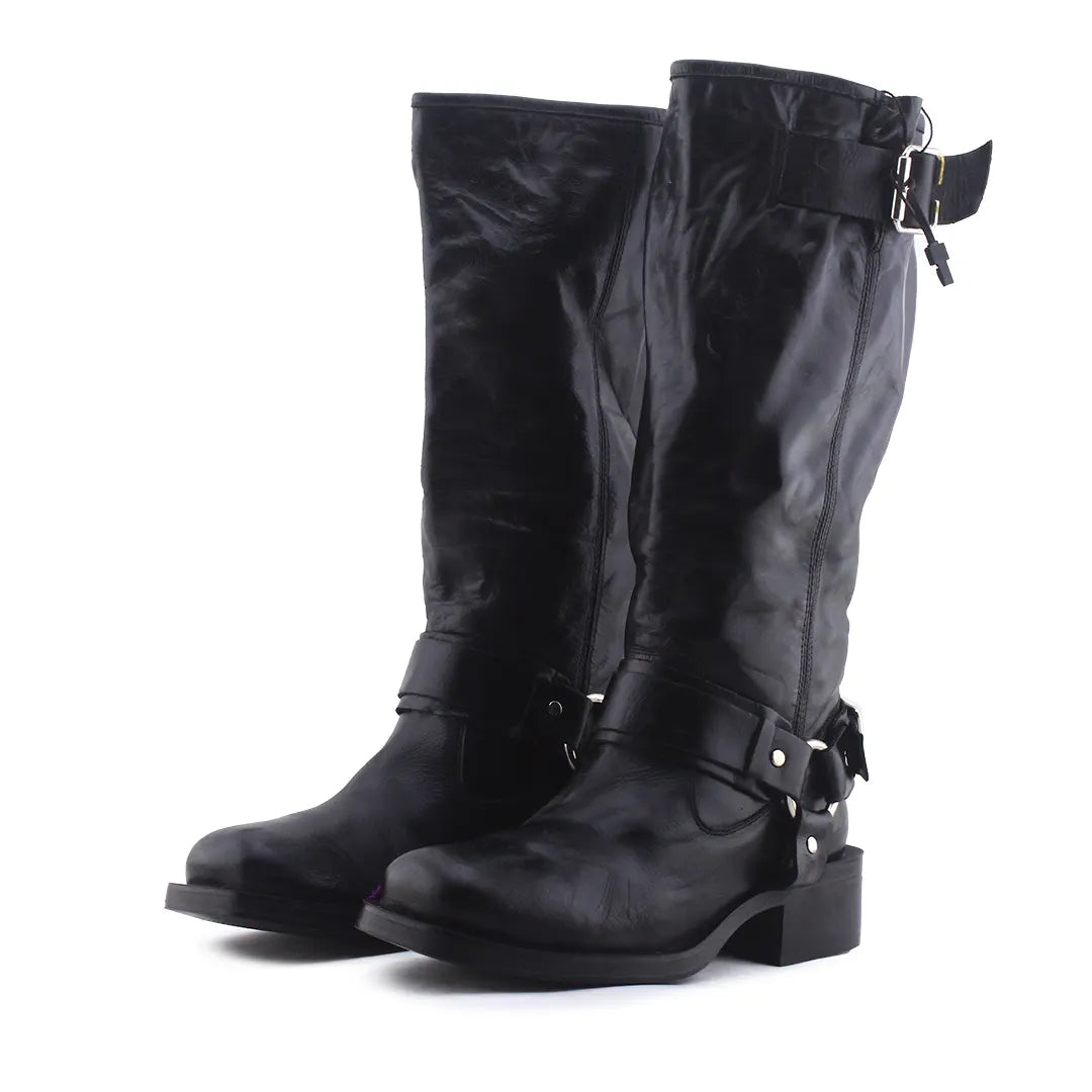 Zara Buckle Strap Knee High Boot | 100% Authentic Leather